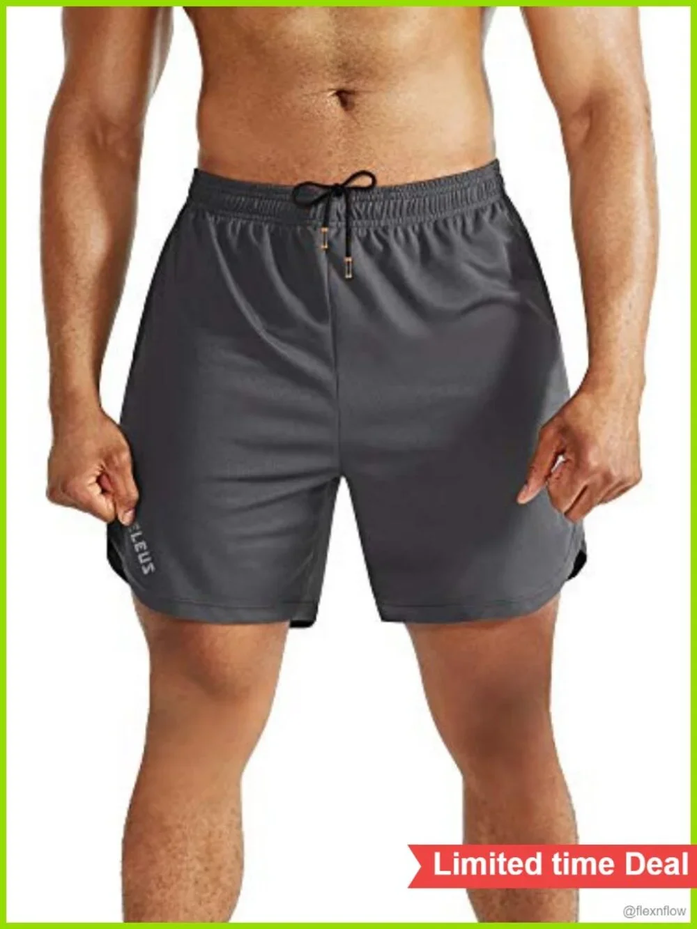 Men's 2-in-1 Running Shorts with Liner, Quick-Dry Workout Shorts with Pockets